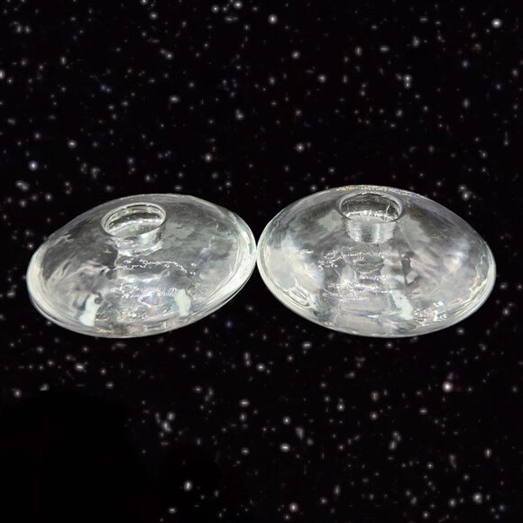 Clear Dome Glass Dimpled Round Candle Holders Made In Finland Glass Votive - Picture 2 of 15